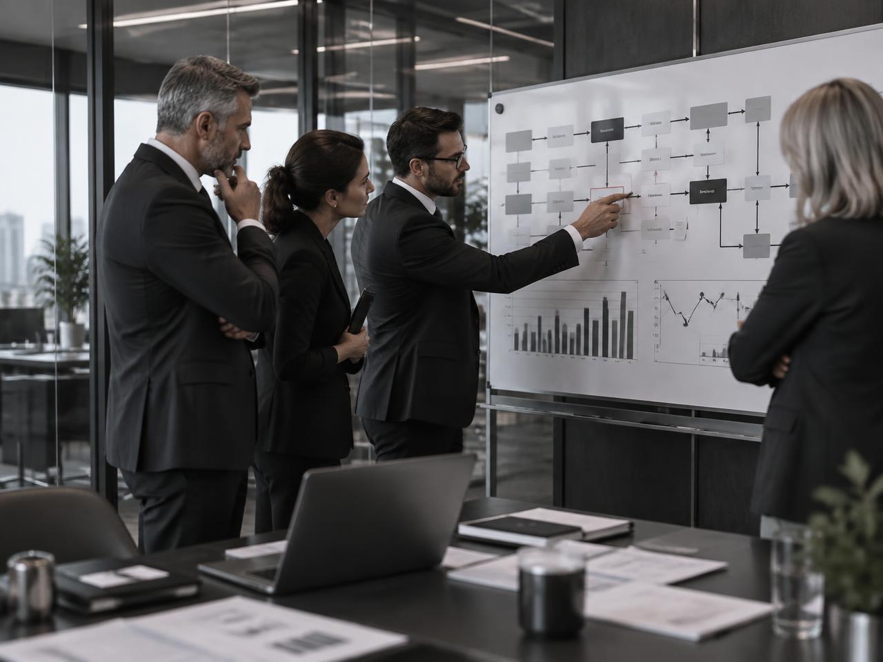 Business analysts identifying delays and bottlenecks in an operational workflow